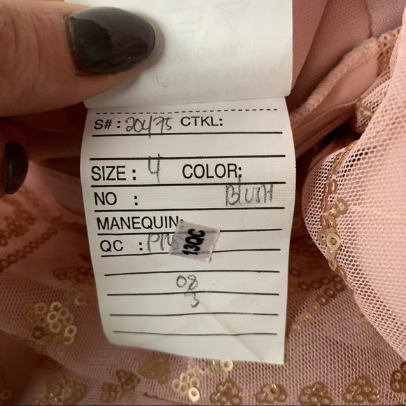 Angelina Faccenda 20475 - Blush Sequin Floor Length Dress Keyhole Back - size 4 - Picture 13 of 13